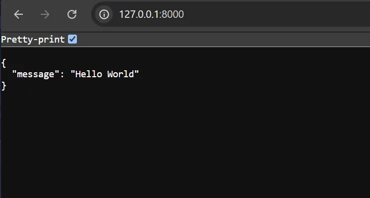 根路由返回 Hello World